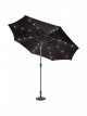 2.7m Adjustable Parasol with Bluetooth Speaker and LED Lights, Black